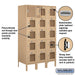 Salsbury 12" Wide Five Tier Box Style See-Through Metal Locker - 3 Wide - 5 Feet High - 18 Inches Deep - Tan - Assembled - Sweatfully