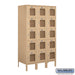 Salsbury 12" Wide Five Tier Box Style See-Through Metal Locker - 3 Wide - 5 Feet High - 18 Inches Deep - Tan - Assembled - Sweatfully