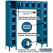 Salsbury 12" Wide Six Tier Box Style Bridge See-Through Metal Locker - 16 Box - 18 Inches Deep - Blue - Assembled - Sweatfully