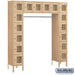 Salsbury 12" Wide Six Tier Box Style Bridge See-Through Metal Locker - 16 Box - 18 Inches Deep - Tan - Unassembled - Sweatfully