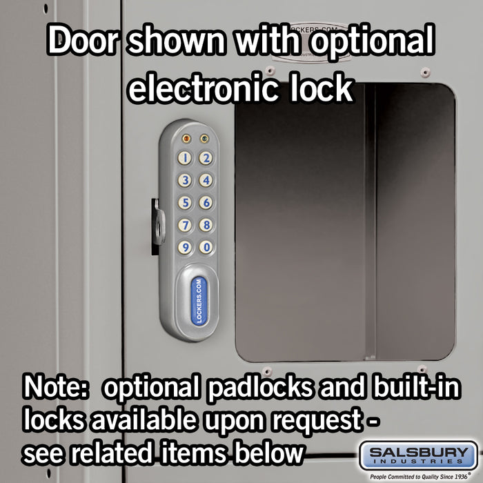 Salsbury 12" Wide Six Tier Box Style See-Through Metal Locker - 1 Wide - 6 Feet High - 12 Inches Deep - Gray - Unassembled - Sweatfully