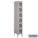Salsbury 12" Wide Six Tier Box Style See-Through Metal Locker - 1 Wide - 6 Feet High - 15 Inches Deep - Gray - Assembled - Sweatfully