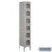 Salsbury 12" Wide Six Tier Box Style See-Through Metal Locker - 1 Wide - 6 Feet High - 15 Inches Deep - Gray - Unassembled - Sweatfully