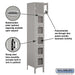 Salsbury 12" Wide Six Tier Box Style See-Through Metal Locker - 1 Wide - 6 Feet High - 18 Inches Deep - Gray - Assembled - Sweatfully
