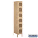 Salsbury 12" Wide Six Tier Box Style See-Through Metal Locker - 1 Wide - 6 Feet High - 18 Inches Deep - Tan - Assembled - Sweatfully