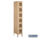 Salsbury 12" Wide Six Tier Box Style See-Through Metal Locker - 1 Wide - 6 Feet High - 18 Inches Deep - Tan - Unassembled - Sweatfully