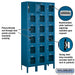 Salsbury 12" Wide Six Tier Box Style See-Through Metal Locker - 3 Wide - 6 Feet High - 12 Inches Deep - Blue - Assembled - Sweatfully