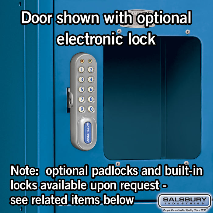 Salsbury 12" Wide Six Tier Box Style See-Through Metal Locker - 3 Wide - 6 Feet High - 12 Inches Deep - Blue - Assembled - Sweatfully