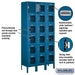 Salsbury 12" Wide Six Tier Box Style See-Through Metal Locker - 3 Wide - 6 Feet High - 12 Inches Deep - Blue - Unassembled - Sweatfully