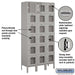 Salsbury 12" Wide Six Tier Box Style See-Through Metal Locker - 3 Wide - 6 Feet High - 12 Inches Deep - Gray - Assembled - Sweatfully