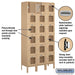 Salsbury 12" Wide Six Tier Box Style See-Through Metal Locker - 3 Wide - 6 Feet High - 12 Inches Deep - Tan - Unassembled - Sweatfully