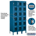 Salsbury 12" Wide Six Tier Box Style See-Through Metal Locker - 3 Wide - 6 Feet High - 15 Inches Deep - Blue - Assembled - Sweatfully