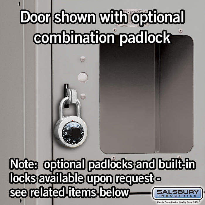 Salsbury 12" Wide Six Tier Box Style See-Through Metal Locker - 3 Wide - 6 Feet High - 15 Inches Deep - Gray - Assembled - Sweatfully