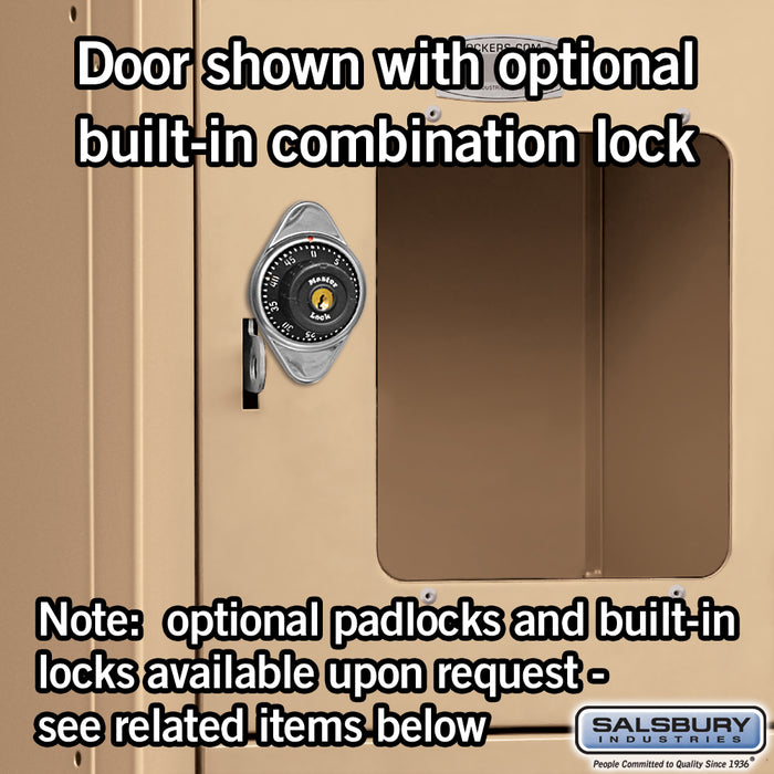 Salsbury 12" Wide Six Tier Box Style See-Through Metal Locker - 3 Wide - 6 Feet High - 15 Inches Deep - Tan - Unassembled - Sweatfully