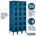 Salsbury 12" Wide Six Tier Box Style See-Through Metal Locker - 3 Wide - 6 Feet High - 18 Inches Deep - Blue - Assembled - Sweatfully