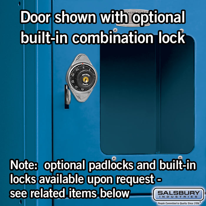 Salsbury 12" Wide Six Tier Box Style See-Through Metal Locker - 3 Wide - 6 Feet High - 18 Inches Deep - Blue - Assembled - Sweatfully