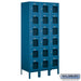 Salsbury 12" Wide Six Tier Box Style See-Through Metal Locker - 3 Wide - 6 Feet High - 18 Inches Deep - Blue - Assembled - Sweatfully