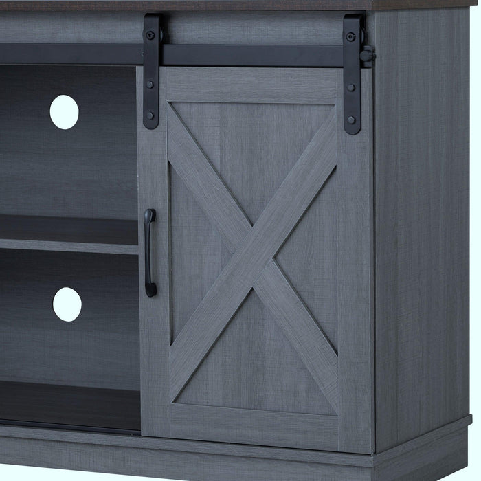 Eira Farmhouse 56-inch TV Stand with Storage Cabinet and Cable Holes, Entertainment Center Console for Living Room, Bedroom - Sweatfully