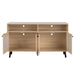 Evans 56 Inch Mid-Century Modern TV Stand with Open Shelves and Cabinets for Living Room, Bedroom - Sweatfully