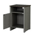 Furniture of America Farmhouse Grey 16-inch Side Table with Barn Door and Open Shelf - Sweatfully