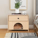 Travis Modern Natural 22-inch Side Table with Pet-Friendly Nook - Sweatfully