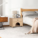 Travis Modern Natural 22-inch Side Table with Pet-Friendly Nook - Sweatfully