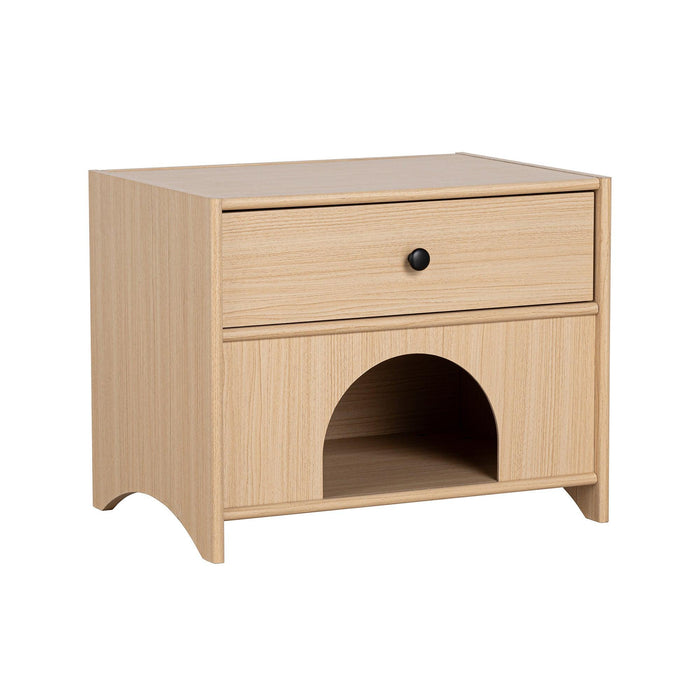 Travis Modern Natural 22-inch Side Table with Pet-Friendly Nook - Sweatfully