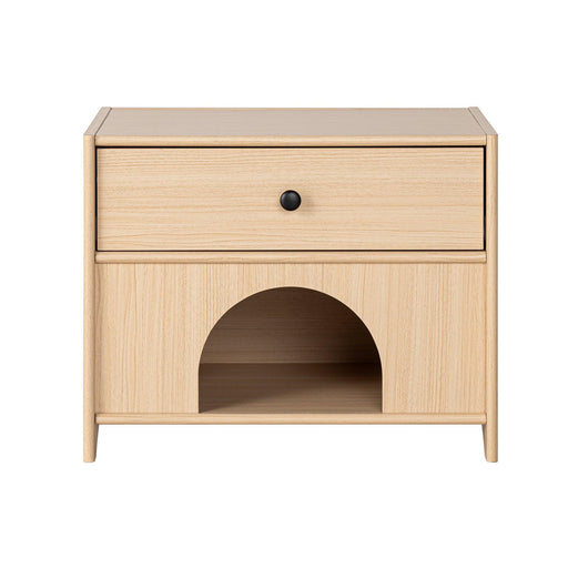 Travis Modern Natural 22-inch Side Table with Pet-Friendly Nook - Sweatfully