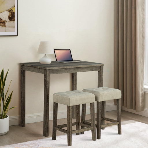 1 Traditional Breakfast Dining Table Set with 2 Stools for Apartment - Sweatfully