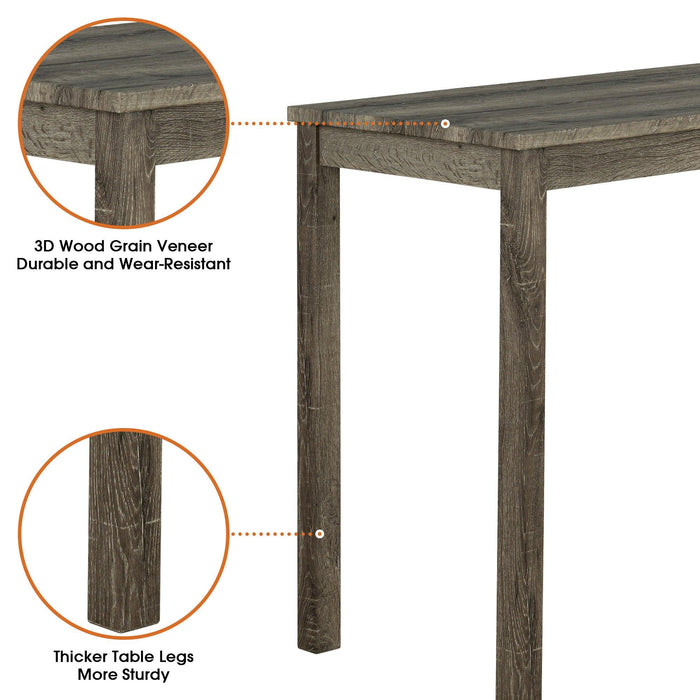 1 Traditional Breakfast Dining Table Set with 2 Stools for Apartment - Sweatfully