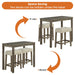 1 Traditional Breakfast Dining Table Set with 2 Stools for Apartment - Sweatfully
