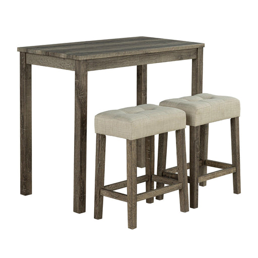 1 Traditional Breakfast Dining Table Set with 2 Stools for Apartment - Sweatfully