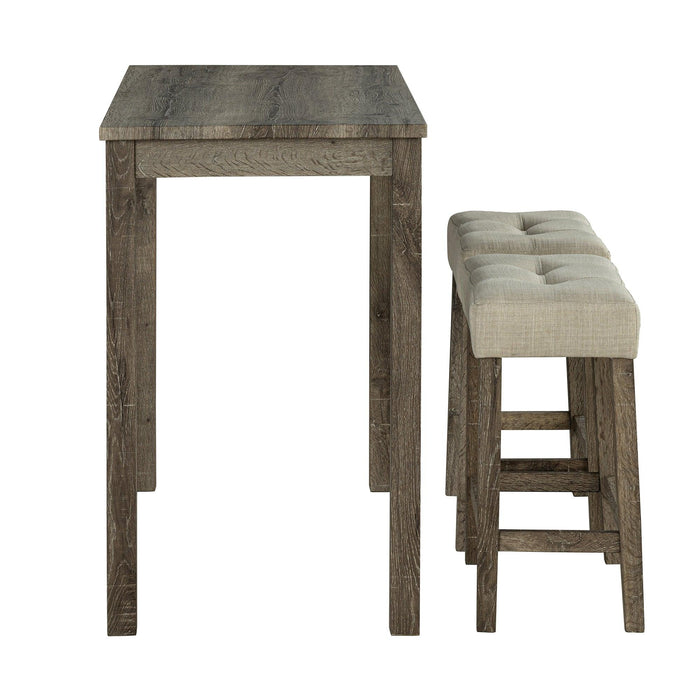 1 Traditional Breakfast Dining Table Set with 2 Stools for Apartment - Sweatfully