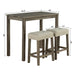 1 Traditional Breakfast Dining Table Set with 2 Stools for Apartment - Sweatfully