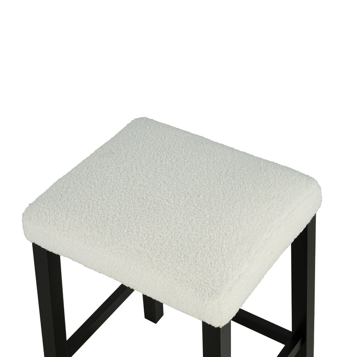36" Modern Dining Table Set with 2 Stool, High Gloss Table Top, USB-A & USB-C Charging Ports - Sweatfully