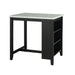 36" Modern Dining Table Set with 2 Stool, High Gloss Table Top, USB-A & USB-C Charging Ports - Sweatfully