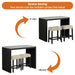 48" Modern Breakfast 1 Dining Table Set with 2 Stools for Apartment, Travertine Table Top - Sweatfully