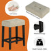 48" Modern Breakfast 1 Dining Table Set with 2 Stools for Apartment, Travertine Table Top - Sweatfully