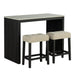 48" Modern Breakfast 1 Dining Table Set with 2 Stools for Apartment, Travertine Table Top - Sweatfully