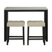 48" Modern Breakfast 1 Dining Table Set with 2 Stools for Apartment, Travertine Table Top - Sweatfully