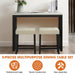 48" Modern Breakfast 1 Dining Table Set with 2 Stools for Apartment, Travertine Table Top - Sweatfully