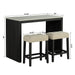 48" Modern Breakfast 1 Dining Table Set with 2 Stools for Apartment, Travertine Table Top - Sweatfully