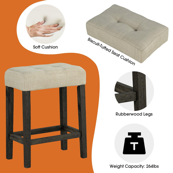 59" Rustic Dining&Bar Table Set with 3 Stools for Apartment, USB-A & USB-C Charging Ports - Sweatfully