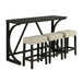 59" Rustic Dining&Bar Table Set with 3 Stools for Apartment, USB-A & USB-C Charging Ports - Sweatfully