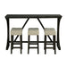 59" Rustic Dining&Bar Table Set with 3 Stools for Apartment, USB-A & USB-C Charging Ports - Sweatfully