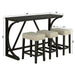 59" Rustic Dining&Bar Table Set with 3 Stools for Apartment, USB-A & USB-C Charging Ports - Sweatfully