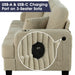 Beige 3 Piece Set Comfy Sofa Couch 3-Seater & Loveseat Sofa with Storage Ottoman with USB - Sweatfully