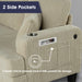 Beige 3 Piece Set Comfy Sofa Couch 3-Seater & Loveseat Sofa with Storage Ottoman with USB - Sweatfully