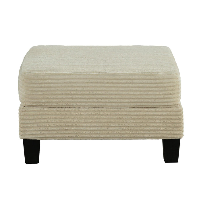 Beige 3 Piece Set Comfy Sofa Couch 3-Seater & Loveseat Sofa with Storage Ottoman with USB - Sweatfully