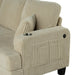 Beige 3 Piece Set Comfy Sofa Couch 3-Seater & Loveseat Sofa with Storage Ottoman with USB - Sweatfully